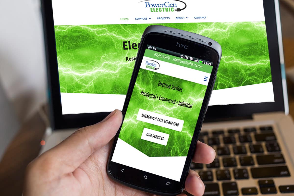 Image of mobile view Power-Gen-Electric website