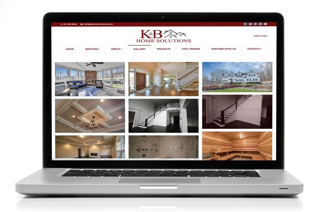 Devine Design Website for K&B Home Construction NJ
